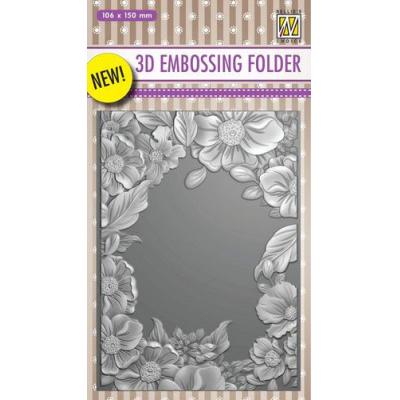 Nellies Choice 3D Embossingfolder - Blumenrahmen